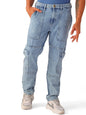The Indian Garage Co Men Dad Fit Solid Mid-Rise Cargo Denim