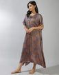Fabindia Women's Rayon Blend Kaftan Midi Dress (1031775ROYALBLUE_Blue