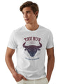 Peppyzone Mens Regular Fit T-Shirt (PZ-ZodiacTaurus6011_White