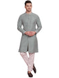 Jompers Mens Sequin Chikankari Front Open Kurta Pyjama Set