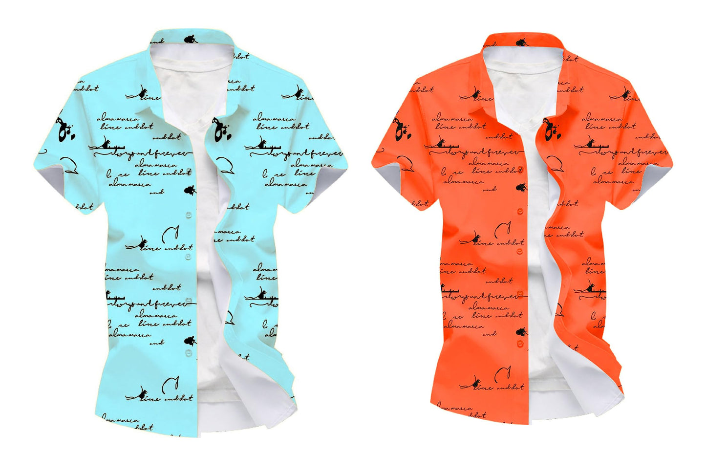Kadiyu Half Sleeve Casual Printed Shirts For Men Regular Fit Printed Spread Collar Casual Shirt Lycra Fabric With Combo Shirt (P