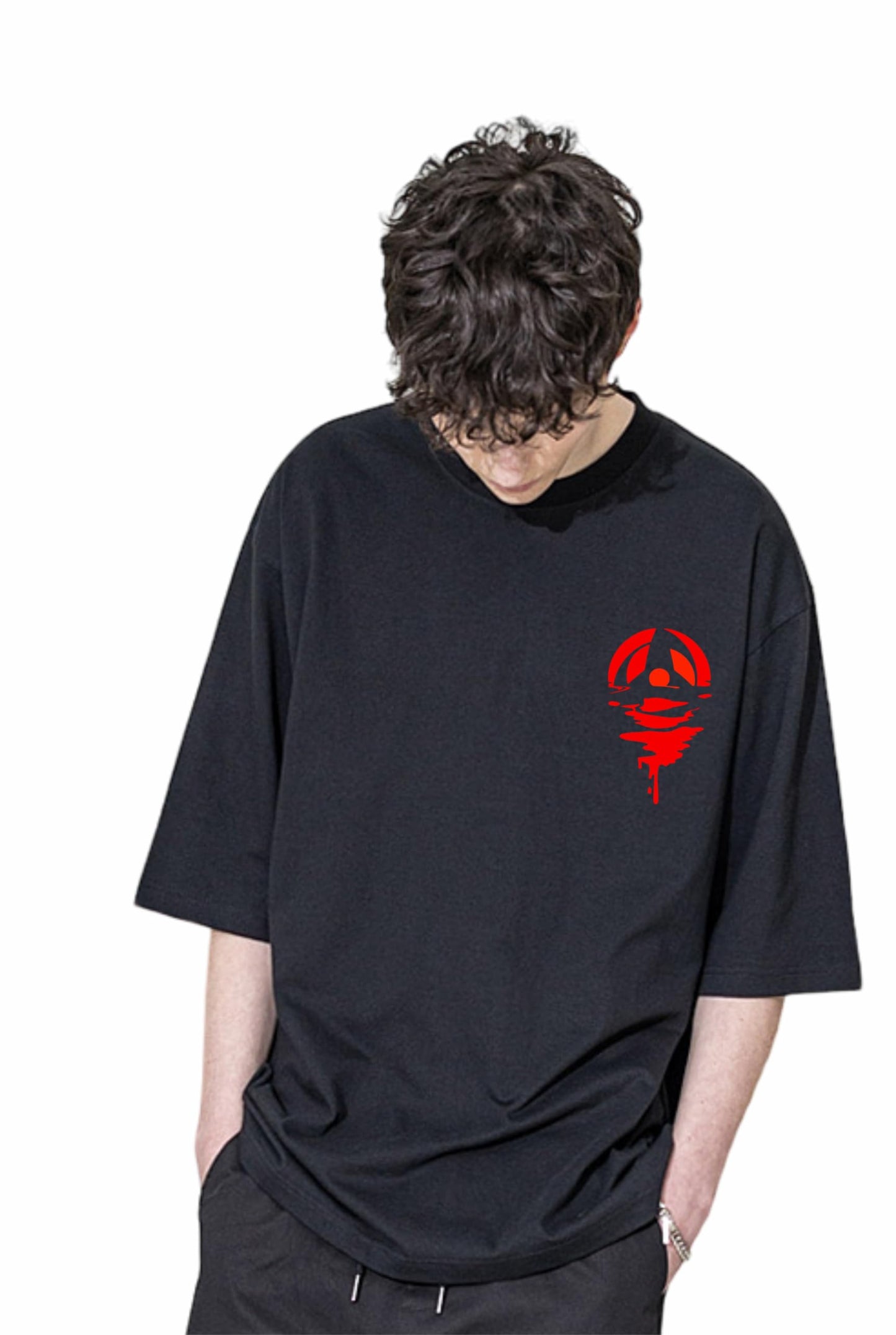 Uniplanet Store MenS Cotton T Shirt With Round Neck Line Half Sleeves Graphic Printed Pattern Loose Fit And Standard Length Bla