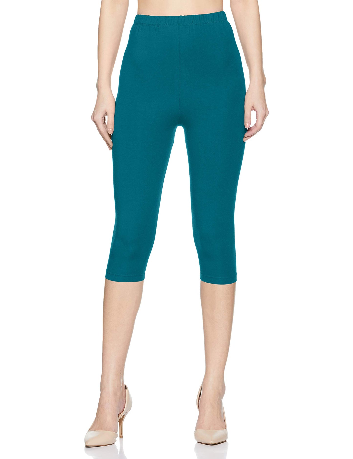 Rupa Softline Capri Leggings For Women Cotton Elastane Ultra Soft Free Size Stretch Fit