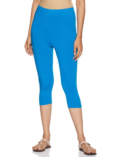 Rupa Softline Capri Leggings For Women Cotton Elastane Ultra Soft Free Size Stretch Fit