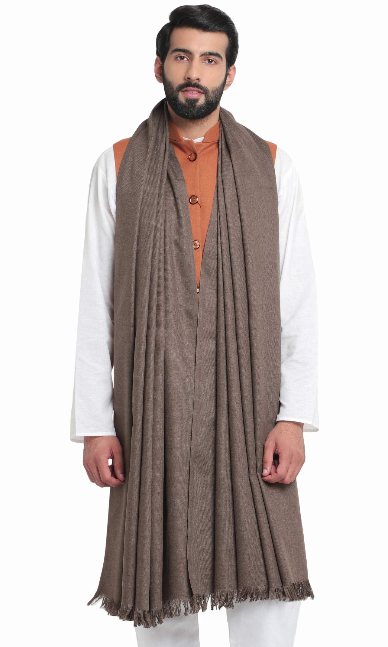 Weavers Villa Mens Plain Woollen Dhariwal Lohi/Shawl, 125cm x 250cm