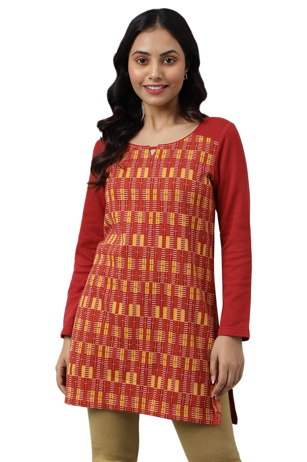 Aurelia WomenS Cotton Regular Kurta (22Noa13733-703636_Maroon