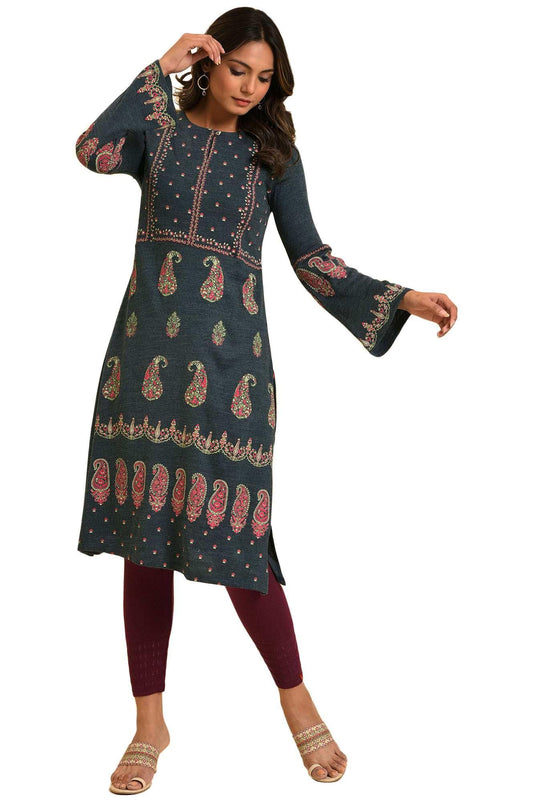 W for Woman Women Acrylic Regular Winter Kurta