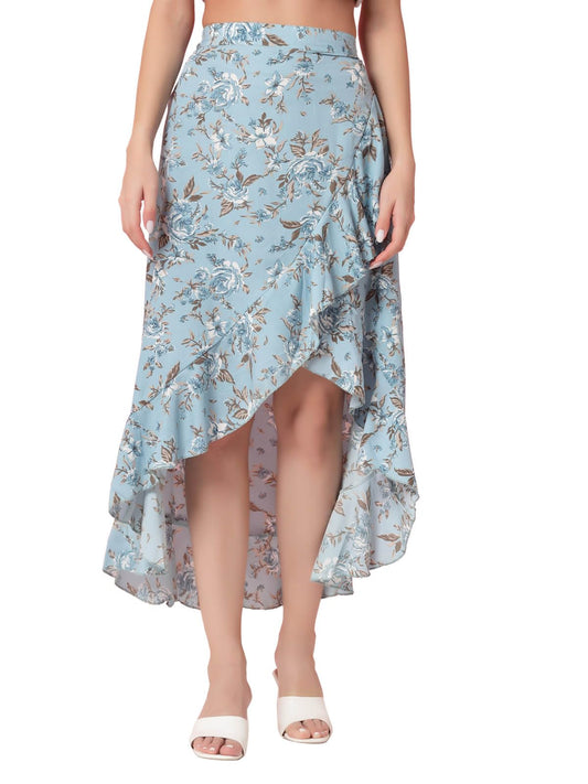 OOMPH! Long Skirts for Women Blue - msk063