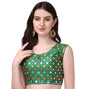 Pujia Mills WomenS Silk Embroidery Foil Work Sleeveless Readymade Saree Blouse