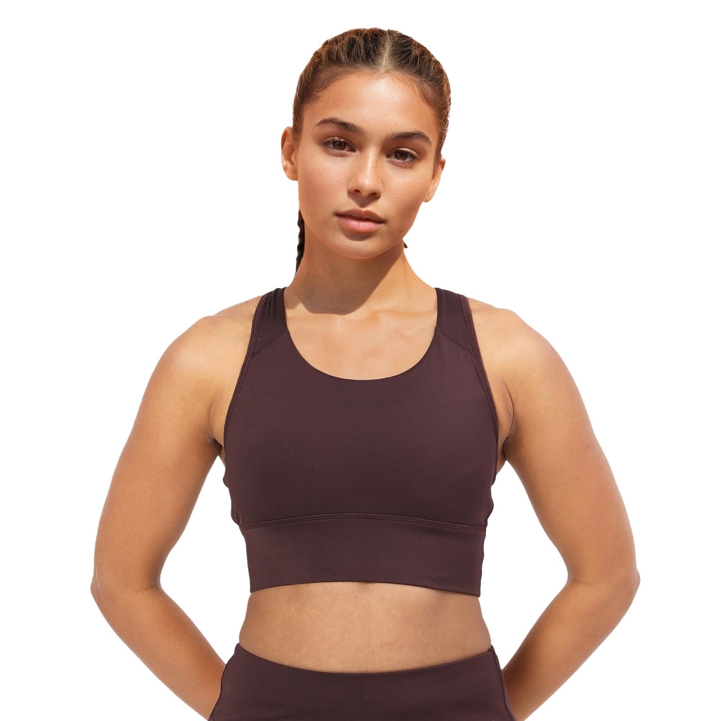 Enamor Womens Polyester Wire Free Casual Padded Sports Bra (A202_Choco Fudge