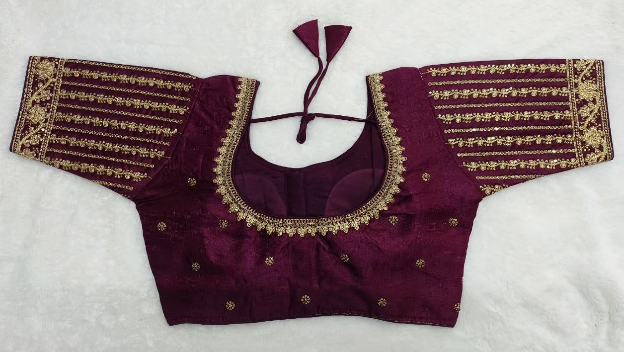 Vihu Fashion WomenS Readymade Blouse Embroidery Multi Coding Gold Thread Indian Ethnic Designer Stitched WomenS Readymade Sare