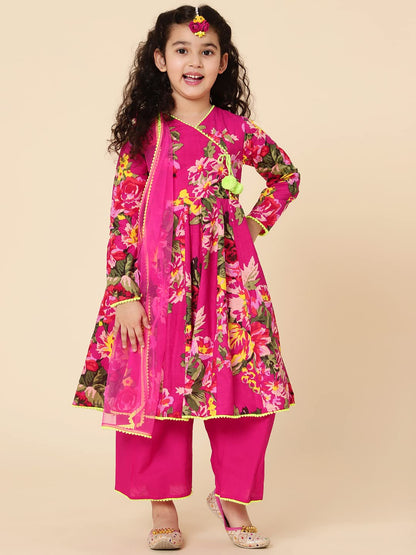 A.T.U.N. (All Things Uber Nice) A.T.U.N. Girls Floral Printed Anarkali Palazzo Set