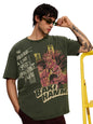 The Souled Store Official Baki Hanma: You Shouldnt Have Men and Boys Short Sleeves Round Neck Green Graphic Printed Cotton Over