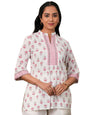 Libas WomenS Pure Cotton Printed Straight Kurtis (26867_White