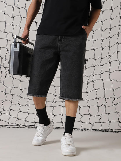 Hubberholme Men Cotton Washed Loose Fit Mid-Rise Casual Shorts