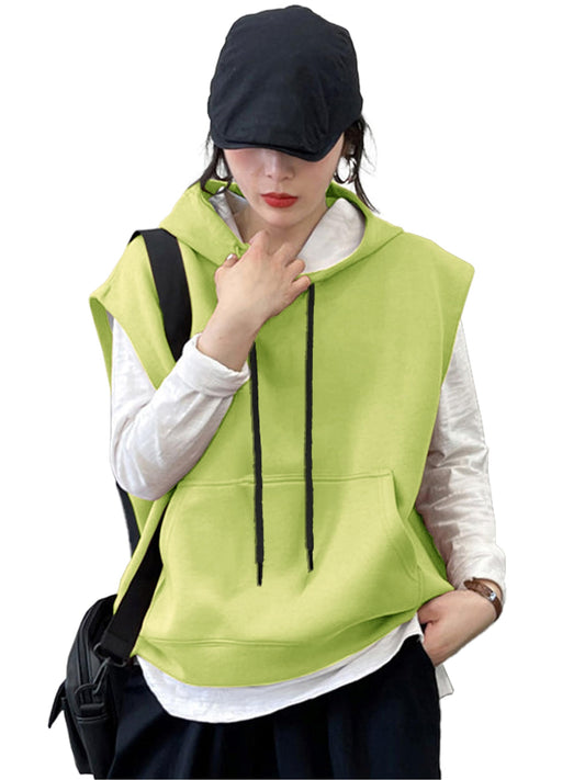 Noble Monk WomenS Sleeveless Casual Hoodie | Women Stylish Hoodie | Hooded Sweatshirt For Women