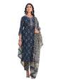 Nermosa Printed Straight Kurta And Pant Set With Dupatta (Small)