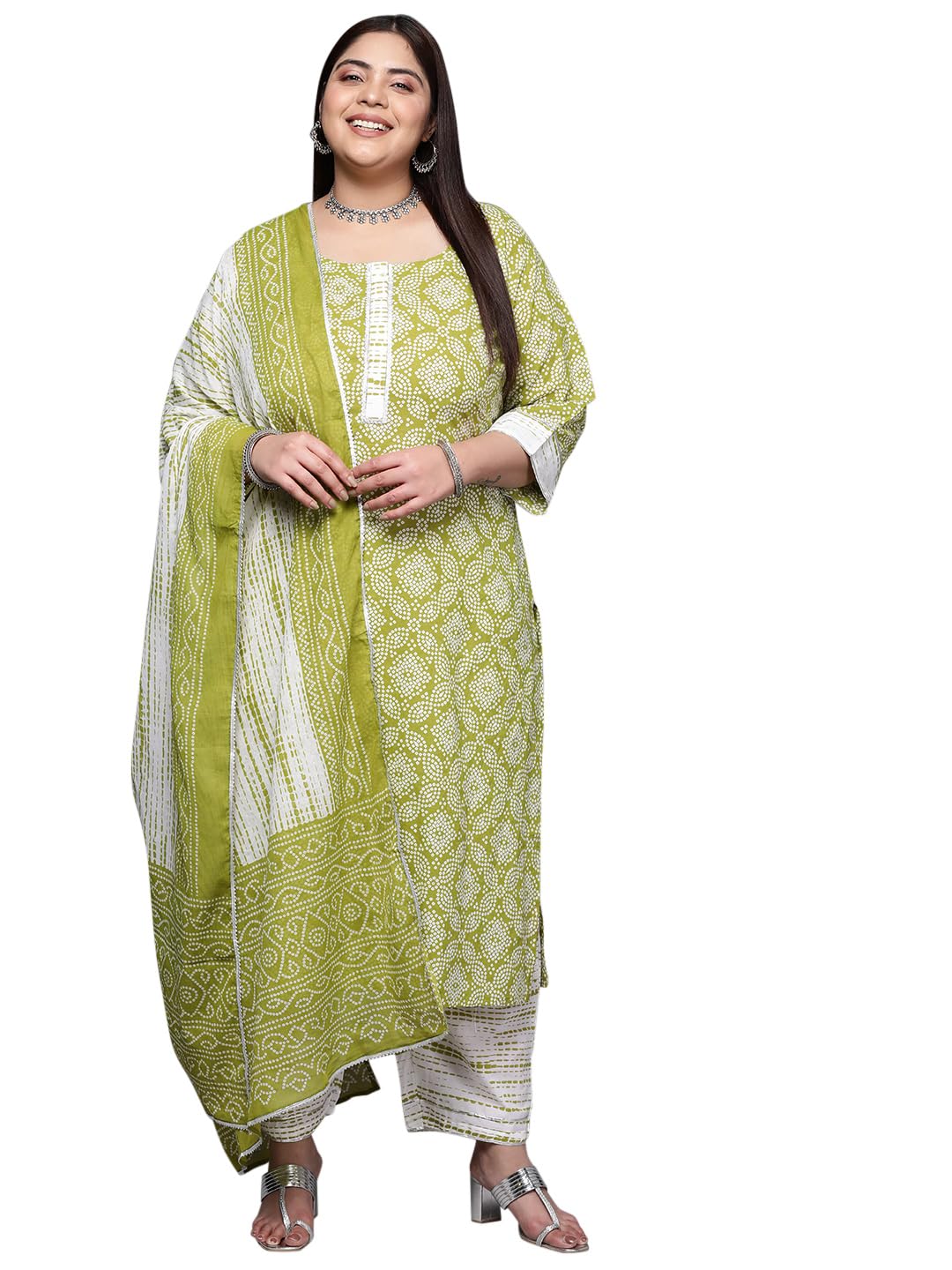 Libas Extra Love WomenS Cotton Kurta Set (15230_Green_6Xl)