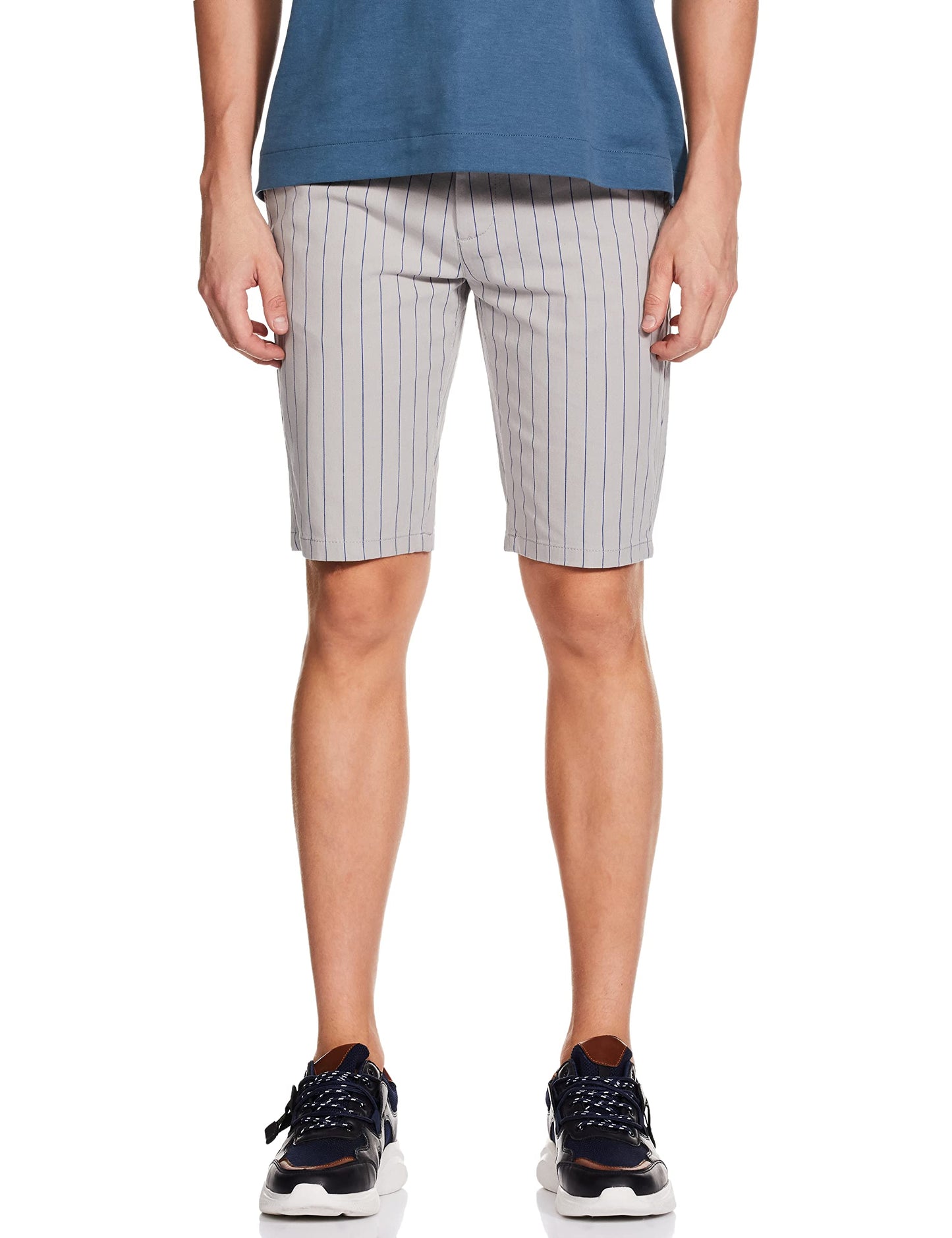 The Indian Garage Co Men Slim Fit Striped Mid-Rise Shorts