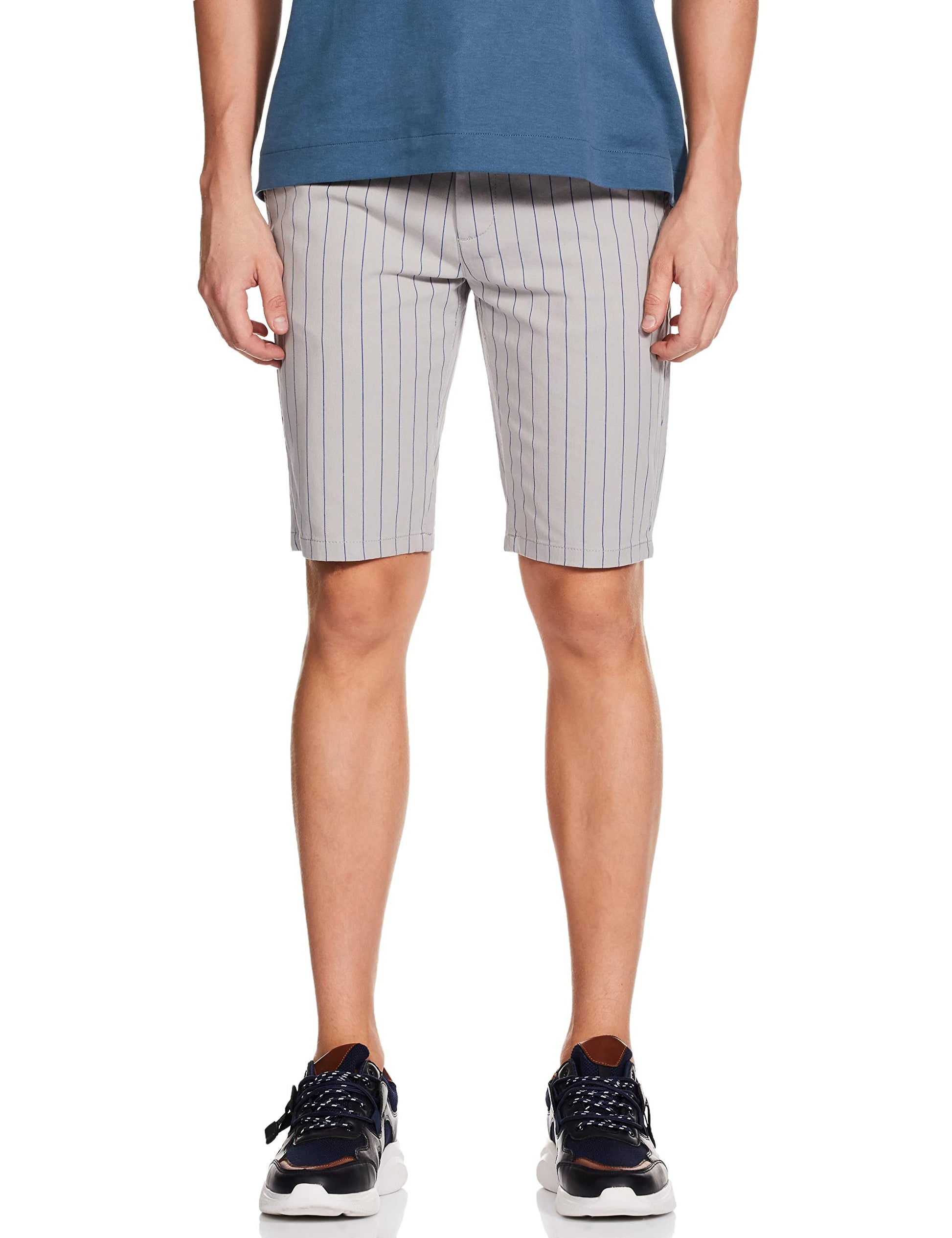 The Indian Garage Co Men Slim Fit Striped Mid-Rise Shorts