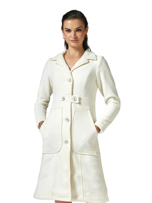 Miss Chase Womens Shirt Collar Full Sleeves Patched Pocketed Longline Winter Wear Jacket (MCAW25JKT99-71-114-06, Off White, XL)