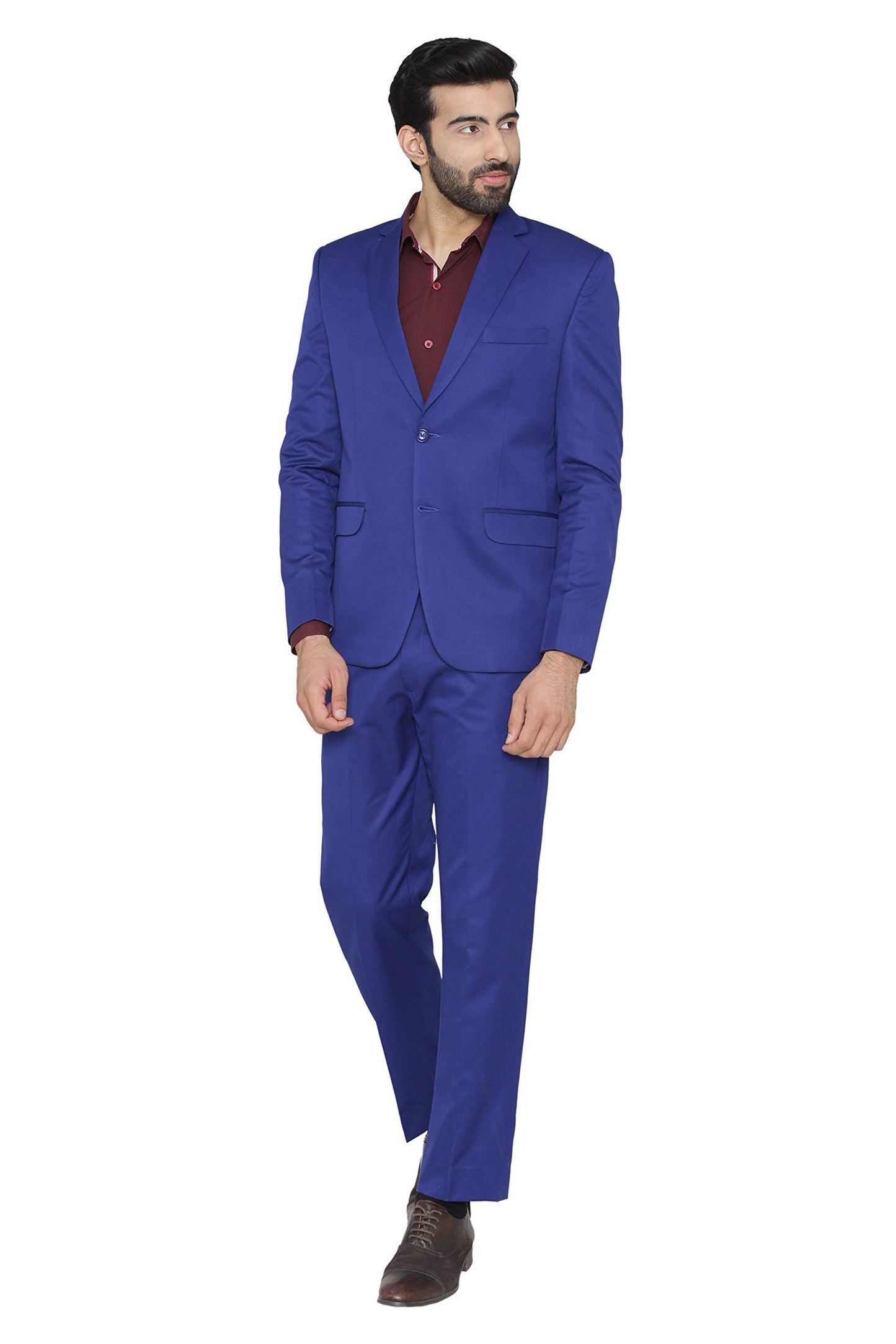 WINTAGE Mens Polyester Cotton and Evening 2 Pc Suit : Blue