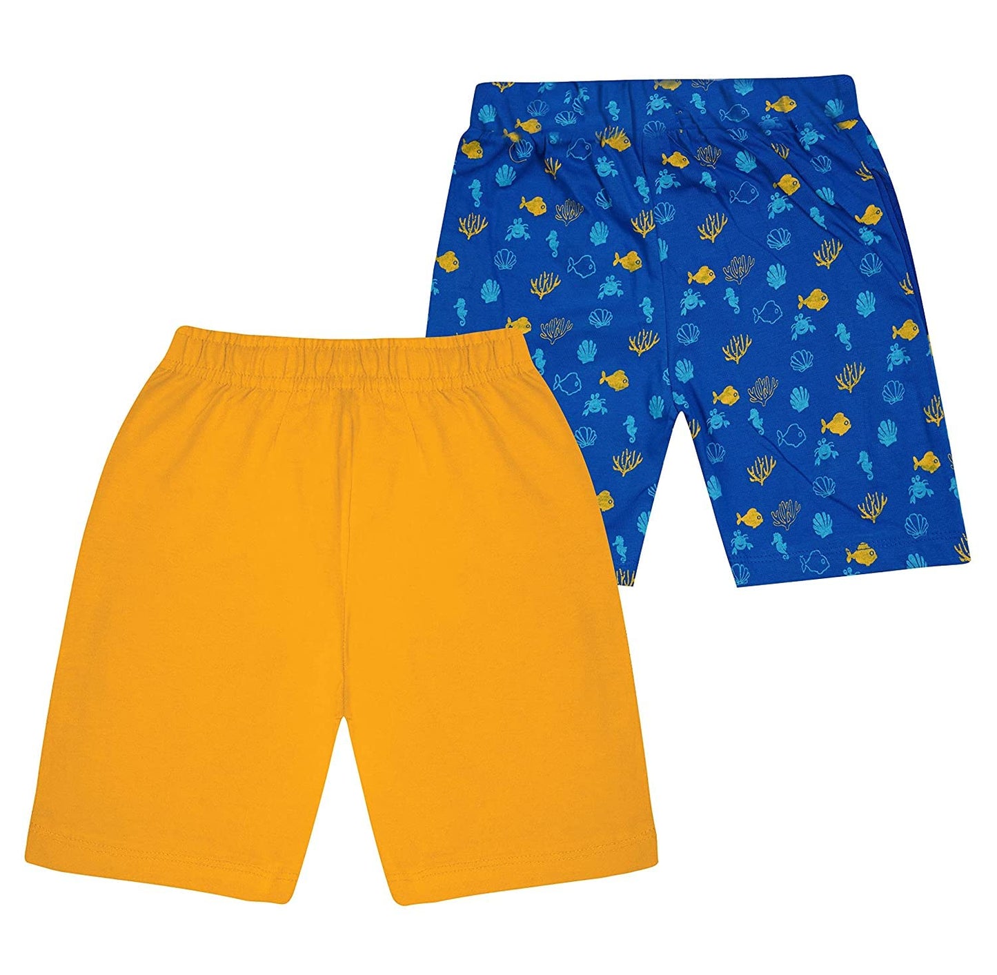 Kyda Kids 100% Cotton Printed Shorts For Boys And Girls - Multicolor Shorts Fo Unisex Kids (Pack Of 2)