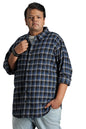 High Star MenS Checkered Slim Fit Shirt (Hsmshw23F3_C5_Blue