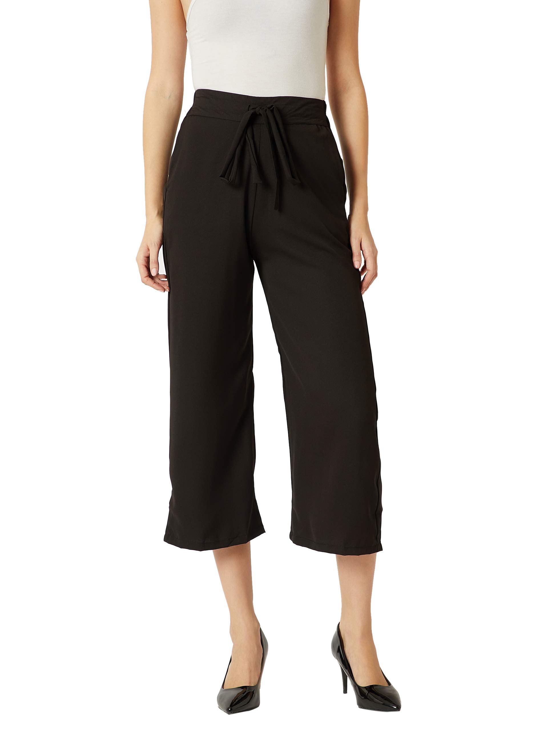 Miss Chase Womens Black Culotte Pants (MCSS18BT03-10-62-04_Black_Medium)