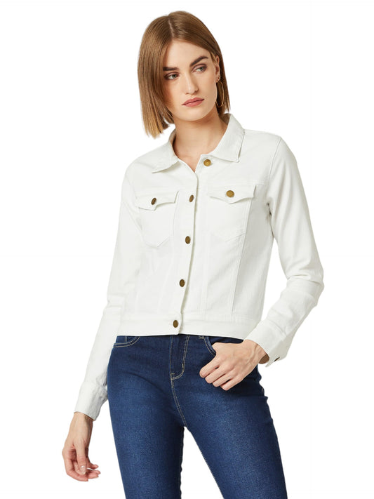 Miss Chase Womens Polo Neck Full Sleeves Jacket (MCAW24JKT99-26-82-06, White, XL)
