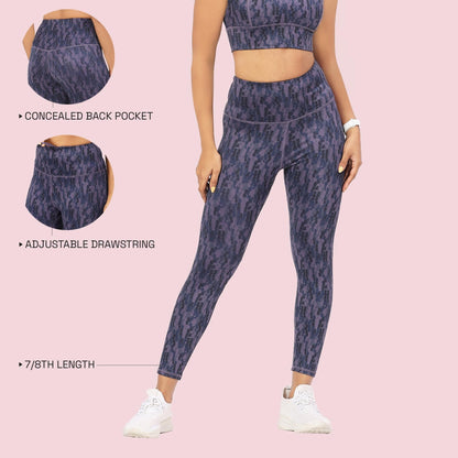 Enamor Womens Skinny Leggings (A607_Step Brush Print
