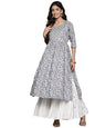Libas Womens Viscose Rayon Yoke Design A-Line Kurta (26454_Grey