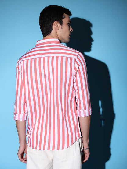 The Indian Garage Co Mens Slim Fit Shirt (0723-SHSTYD-02-01_Pink