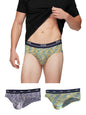 XYXX Mens Underwear Artisto IntelliSoft Antimicrobial Micro Modal Brief Pack of 3 (Yellow & Blue ; Yellow & Blue ; Blue & White