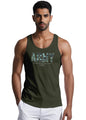Peppyzone Mens Printed Regular Fit Vest (TT-ArmyP-1092_Olive