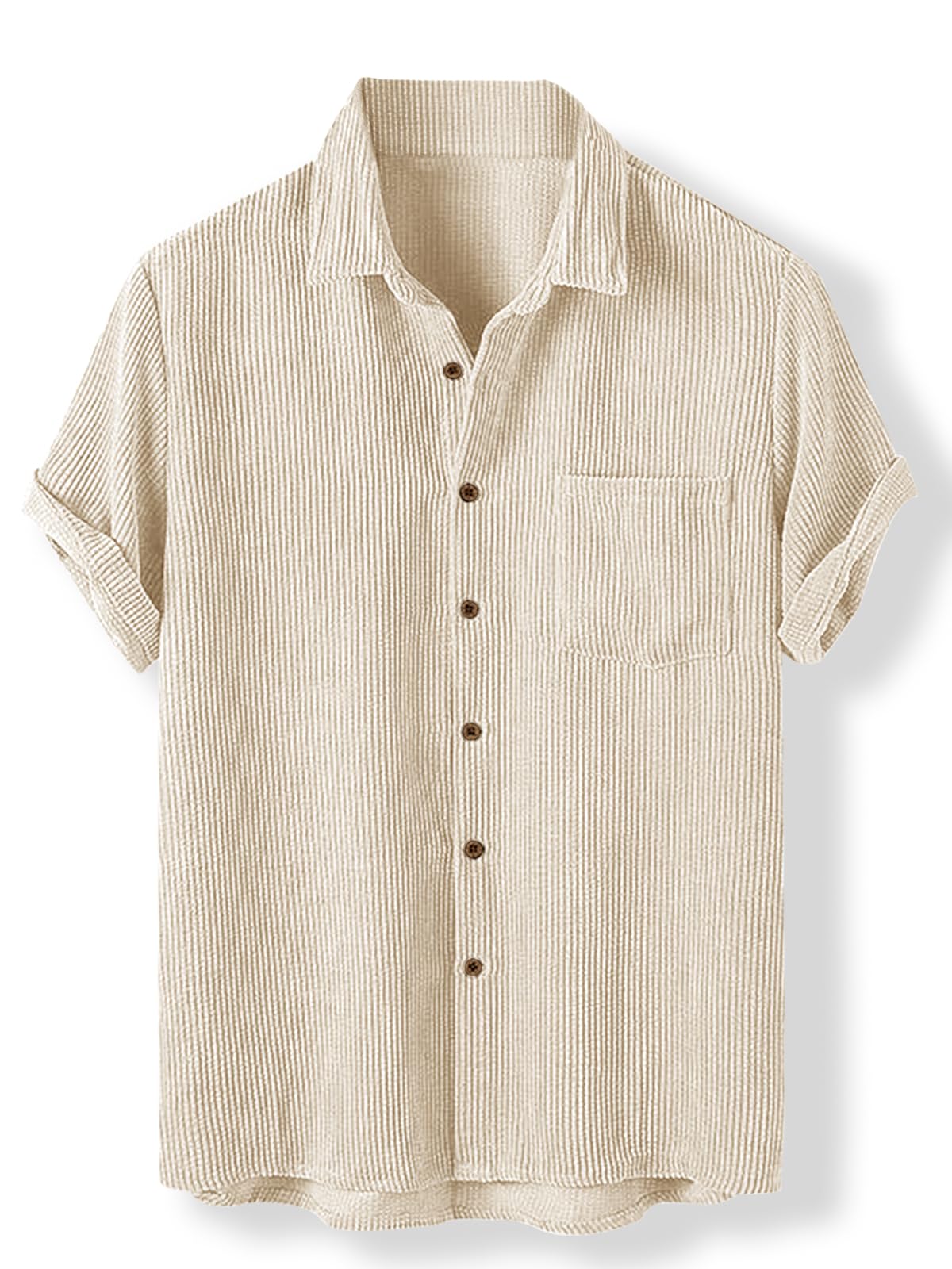 Nobel Monk MenS Solid Casual Shirt |Half Sleeve | Regular Fit |Stylish Shirt For Men Beige