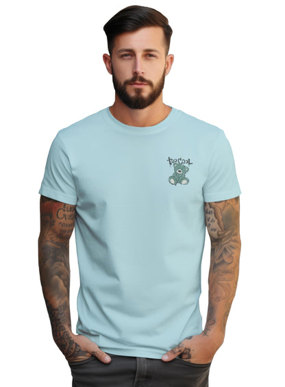 Peppyzone Mens Regular Fit T-Shirt (PZ-RT-Teddy16FB-20FB_Sky Blue2