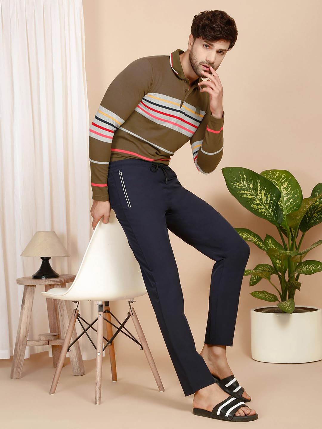 Sweet Dreams Men Solid Trackpants Navy