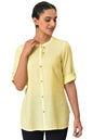 Yelllow Yarn-Dyed Summer Plus Size Kurti