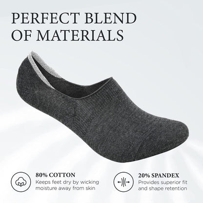 Xjarvis Premium 5 Pairs No Show Low Cut Loafer Socks For Men & Women Non Slip With Combed Cotton Socks For Sports, Running & Hik