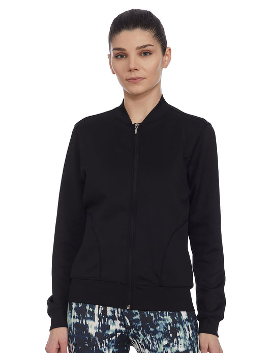 Enamor Athleisure A901 Relaxed Fit Bomber Jacket for Women|Breathable Antimicrobial Quick Dry 4-way Stretch Scuba Fabric Jacket