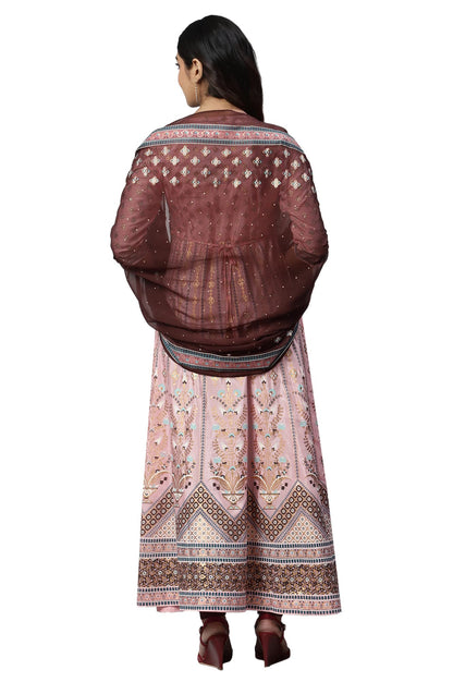 Aurelia Women's Floral Print Silk Kurta Set with Leggings & Dupatta