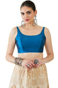 Soch Womens Teal Taffeta Solid Sleeveless Padded Blouse