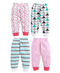 BUMZEE Pink & Mulri Full Length Pajamas for Girls Pack of 4 Age - 3-6 Months