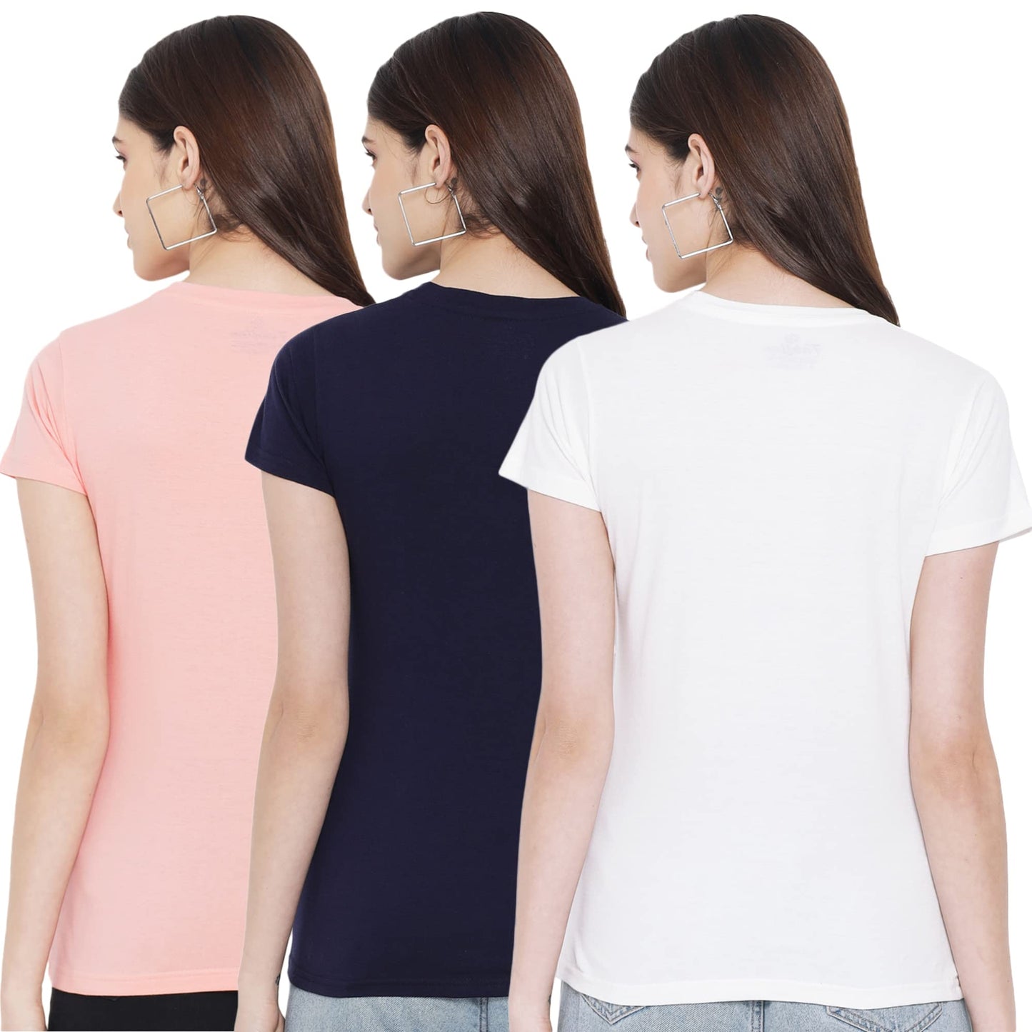 Preneum Womens Cotton Regular Fit Latest Graphic Stylish Printed Short Sleeves Casual T-Shirt || Trendy & Style (Pack 3), Brigh