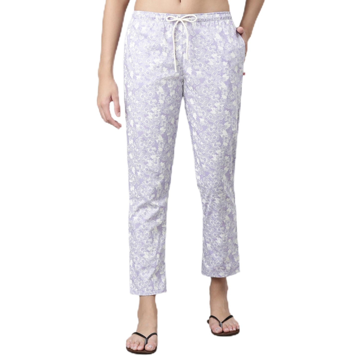 Enamor E4A5 Mid-Rise Straight Leg Pant for Women with Side Pockets