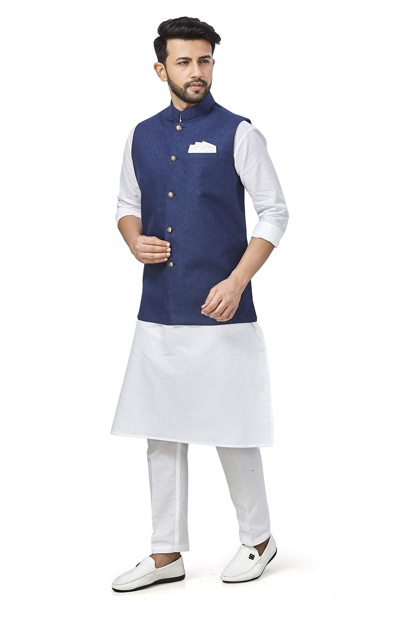 baaamboos 100% Cotton Blend Stylish Trendy Solid Pattern Sleeveless Comfortable Mens only Nehru Jacket for Regular Use Ethnic W