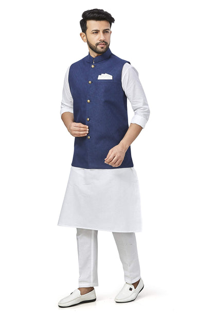 baaamboos 100% Cotton Blend Stylish Trendy Solid Pattern Sleeveless Comfortable Mens only Nehru Jacket for Regular Use Ethnic W