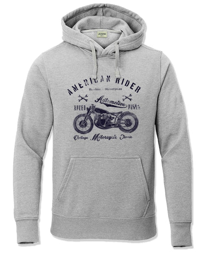 ADRO Men's Cotton Blend Neck Hooded Sweatshirt (H24-AME-GR)