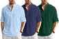Zartha Combo Of Men Solid Cotton Blend Straight Kurta Shirt Pack Of 3